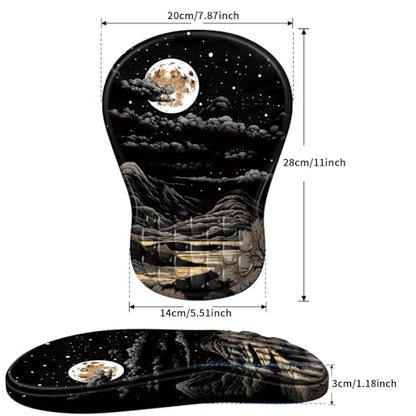 YIWEI Ergonomic Mouse Pad with Wrist Rest for Carpal Tunnel Pain Relief - color: Moon