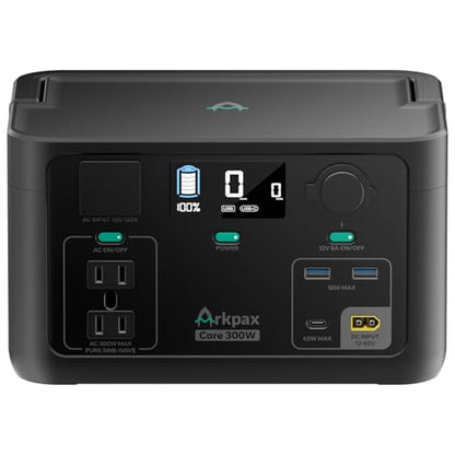 Portable Power Station 300W, 600W Peak Solar Generator 192Wh | 1Hr Fast Charge, LiFePO4 Battery, 10ms UPS, 120V AC Outlet Solar Power Bank for Camping Emergency Travel Home Blackout - color: Black