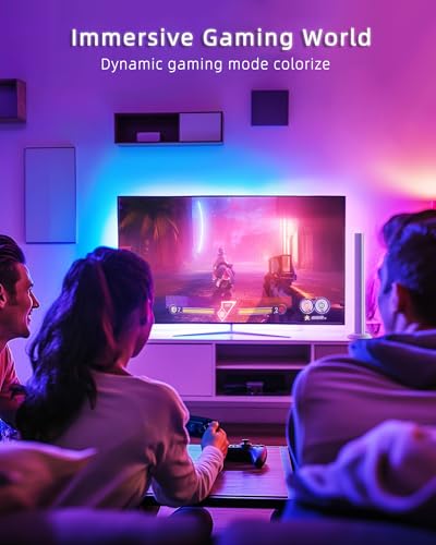 Smart LED Light Bar, RGBICWW TV Light Bars for Room, Gaming With Music Sync | TV Backlight, 16 Million Colors, Compatible with Alexa, Music Sync Gaming Lights APP Control, Multiple Placement Options