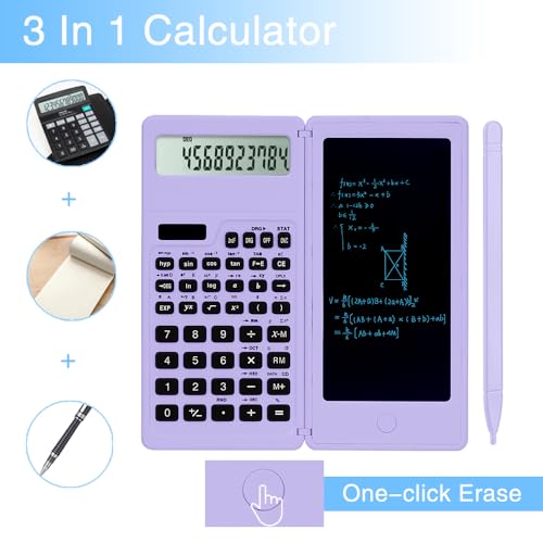 LveSunny Scientific Calculator for Students, Math Calculator with Notepad - color: Purple
