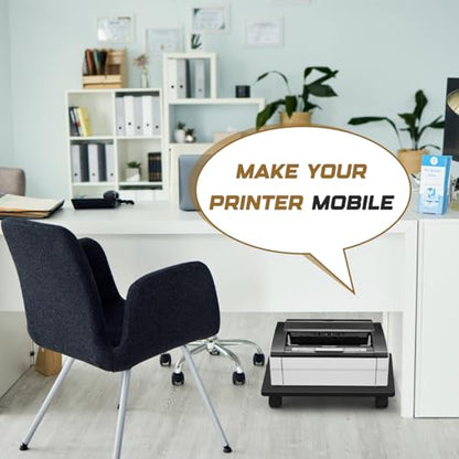 Beeveer 2 Pcs Black Under Desk Printer Stand 13.8 x 11.8 x 2.4 Inches - color: Black, size: 13.8 x 11.8 x 2.4 Inches