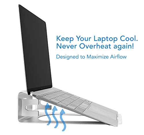 Mount-It! Vertical Laptop Holder for Desk, 2-in-1 Aluminum Laptop Stand