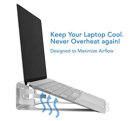 Mount-It! Vertical Laptop Holder for Desk, 2-in-1 Aluminum Laptop Stand