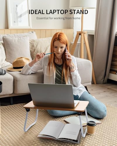 Ruxury Foldable Lap Desk Laptop Stand Bed Desk Table Tray, Breakfast Serving Tray, Portable & Lightweight Mini Table, Lap Tablet Desk for Sofa Couch Floor - Wood - color: Matte Wood