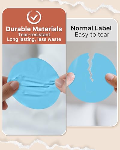 iEager 3 Inch Blue Circle Thermal Labels, Durable Round Thermal Label - color: Blue, size: 3 INCH