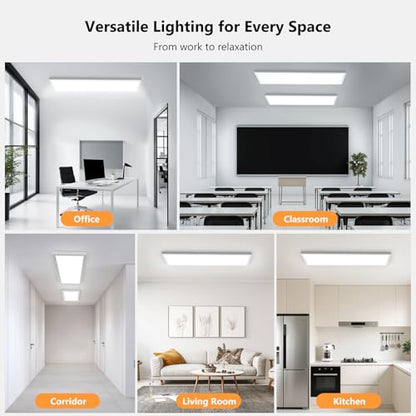 AIKVSXER 4Pack 1x4 LED Flat Panel Light, 50W Surface Mount Ceiling Fixture