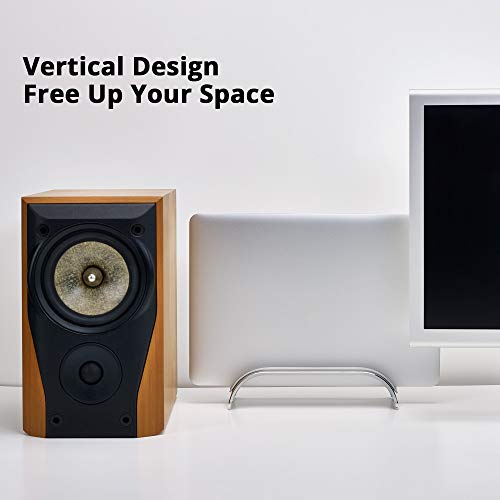 SIIG Aluminum Vertical Laptop Stand Holder, Desk Space Saving, Three Rubber Sizes 0.56", 0.64" & 0.72", Fits MacBook Pro, and Other Laptops to Organize Work & Home Office (CE-MT2R12-S2)