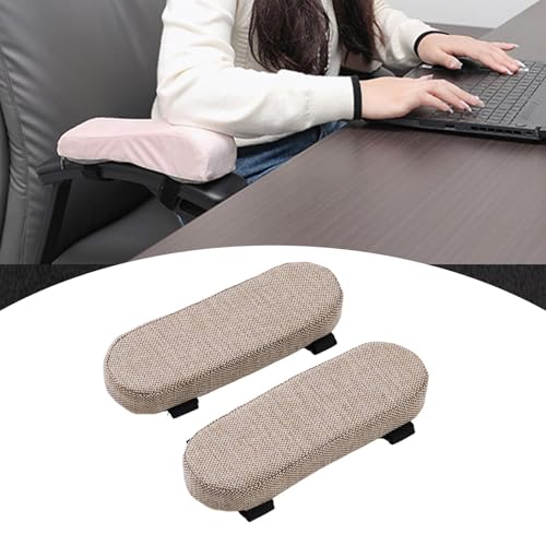 Office Chair Armrest Pad Elbow Cushion Thick Removable Cover Desk Chair Armrest Cushion Arm Padding for Recliners Sofa Home, Khaki - color: Khaki