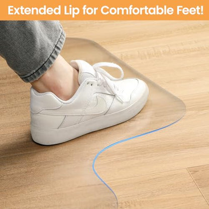 Yecaye Desk Chair Mat for Hardwood Floor, Office PVC Computer Chair Mat, Floor Protector for Rolling Chairs (Transparent, 45" x 53") - size: 45" x 53"