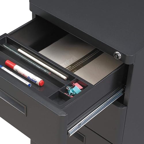Interion Office Desk with 3 Drawers, 60"W x 24"D - Gray