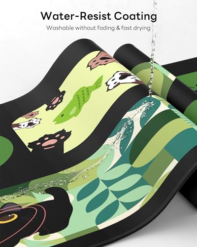 Mouse Pad 31.5x15.7in Large Desk Mat Non-Slip for Office - color: Cute Kitty, size: 31.5" x 15.7"