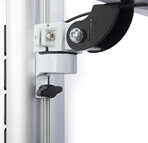 Displays2go Adjustable Monitor Display for Wall Mounting, Silver, White | Adjustable Height, Aluminum Build, VMSSWWM27 - color: Silver