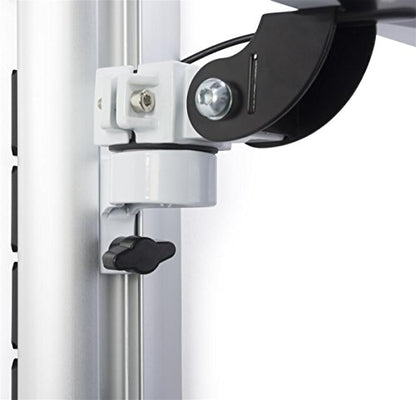 Displays2go Adjustable Monitor Display for Wall Mounting, Silver, White | Adjustable Height, Aluminum Build, VMSSWWM27 - color: Silver