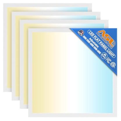 Allsmartlife 2x2 LED Flat Panel Ceiling Light 4-Pack, 0-10V Dimmable, 5CCT 3000K-3500K-4500K-5000K-6000K, MAX 60W/7200 Lumens, Back-Lit Drop Ceiling Light Fixtures, 100-277V 50/60Hz - size: 4-Pack