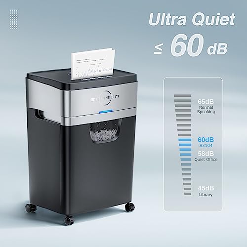 BONSEN 20-Sheet Cross-Cut P-4 High Security Heavy Duty Paper Shredder