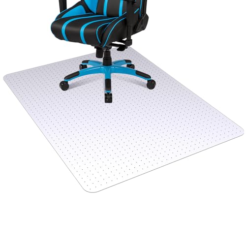 Office Chair Mat for Carpet, 45'' x 53'' Computer Desk Chair Mat for Carpeted Floors, Easy Rolling Hard Mat for Office Chair on Carpets Anti-Slip Carpet Protector Mat Clear Ship Flat - size: 2.2mm Square with nails 45*53in