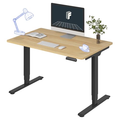 FLEXISPOT E6 3-Stage Dual Motor Electric Standing Desk 48 x 30 Sit Stand Up Desk, Holds 220 lbs, Adjustable Height w/Memory Presets, One-Piece Maple Desktop & Black Frame, Ships in 2 Boxes - color: Black Frame + Maple Top, size: 48"x30" Whole-Piece
