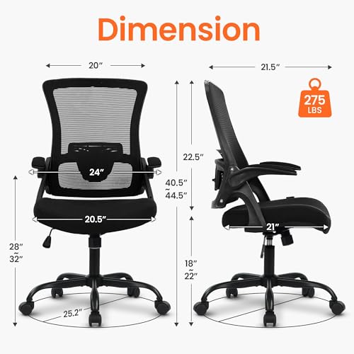 NEO CHAIR Office Desk Mesh Chair with Adjustable Ergonomic Lumbar, Black - color: Black, size: Without Headrest