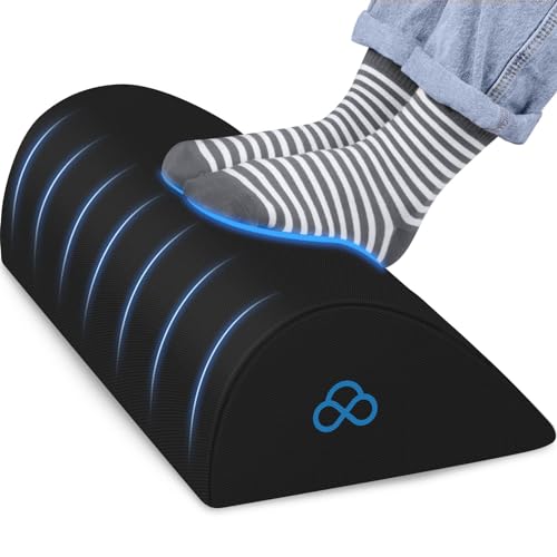 Foot Rest Ergonomic Pillow for Under Desk at Work, Anti-Fatigue,Black/Large - color: Black, size: Standard-17 Inch
