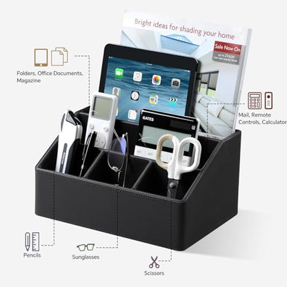 Desk Organizer Caddy Nightstand Organizer Desk Caddy Remote Holder - color: Black