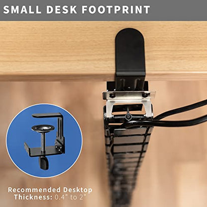 VIVO Black Clamp-on Desk Vertebrae Cable Management Kit, DESK-AC01P-B - color: Black
