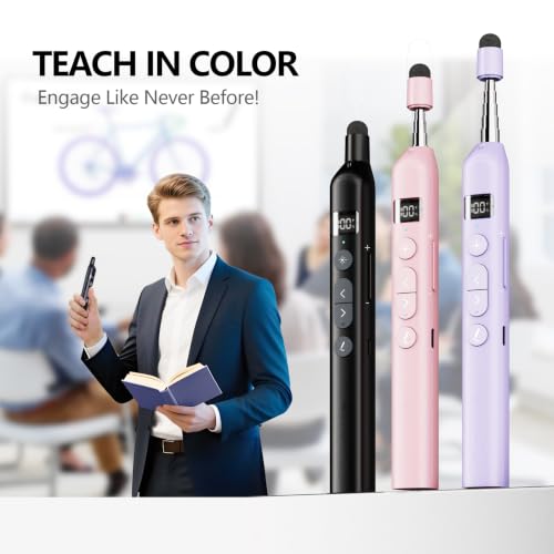 Norwii N21 Bluetooth Presentation Clicker with Telescopic Teaching Pointer - color: Pink - Red Pointer