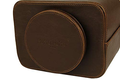 HofferRuffer Spinning Remote Control Holder, Remote Caddy, Spinning Remote Control Organizer, PU Leather (Classic Brown)