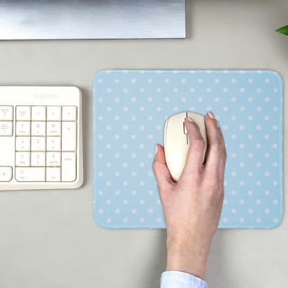 Mouse Pad for Desk with Stitched Edge, Premium Cute Washable Mouse Pads. Computer Mousepad with Non-Slip Rubber Base, Mousepads for Laptop, 9.25x7.75x0.12 inch (Aqua Dots) - color: Aqua Dots