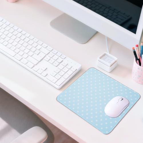 Mouse Pad for Desk with Stitched Edge, Premium Cute Washable Mouse Pads. Computer Mousepad with Non-Slip Rubber Base, Mousepads for Laptop, 9.25x7.75x0.12 inch (Aqua Dots) - color: Aqua Dots