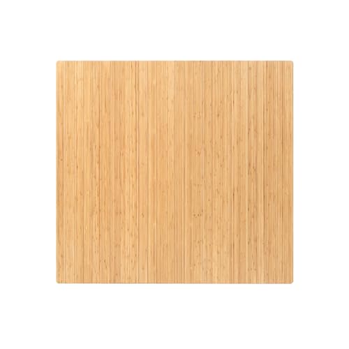 Anji Mountain 52" x 48" Bamboo Office Chair Mat for Carpet & Hardwood Floor - color: Natural, size: 52" x 48", style: Without Lip