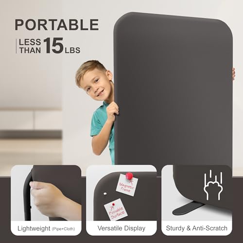 DECOLAB Room Divider Panel, Standing Privacy Partition Wall 29"x65", Iron - color: Iron