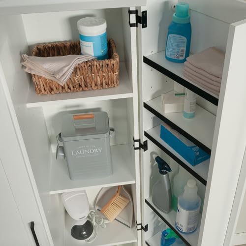 Sauder HomePlus Kitchen Storage Pantry Cabinet with Swing Door Storage and Adjustable Shelves, in Soft White finish - color: Soft White