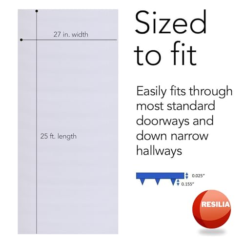 RESILIA Low-Pile Carpet Runner - Non Slip Carpet & Rug Protection, Washable Clear Vinyl Floor Runners, 27 Inches Wide x 25 Feet Long, Made in The USA - size: 2'3" x 25' (Rectangular)