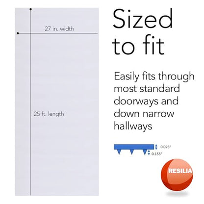 RESILIA Low-Pile Carpet Runner - Non Slip Carpet & Rug Protection, Washable Clear Vinyl Floor Runners, 27 Inches Wide x 25 Feet Long, Made in The USA - size: 2'3" x 25' (Rectangular)