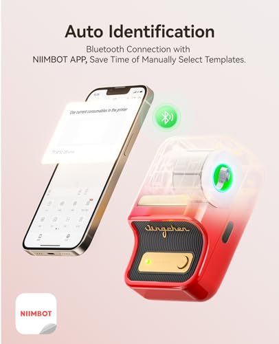 NIIMBOT B21 Label Maker, 2 Inch Bluetooth Thermal Label Printer, Red - color: Red