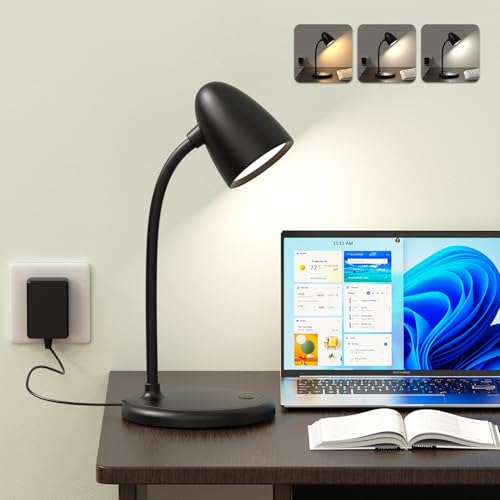 New LED Desk Lamp for Home Office,3 Colors Dimmable Table Lamp - color: L50-Black