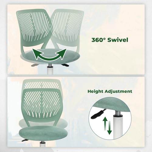 Homy Casa Ergonomic Adjustable Chair with Swivel Base and Cushioned Backrest for Kitchen Counter Dining Island and Home Lounge (Mint Green) - color: Mint Green