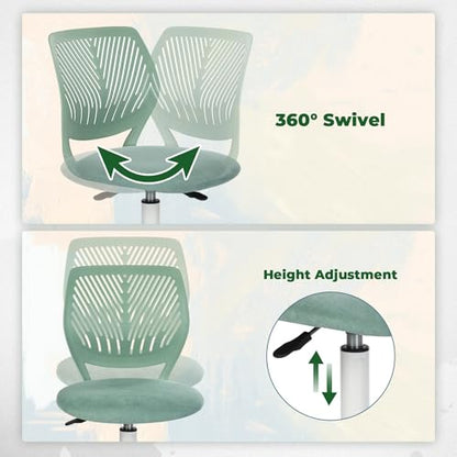 Homy Casa Ergonomic Adjustable Chair with Swivel Base and Cushioned Backrest for Kitchen Counter Dining Island and Home Lounge (Mint Green) - color: Mint Green