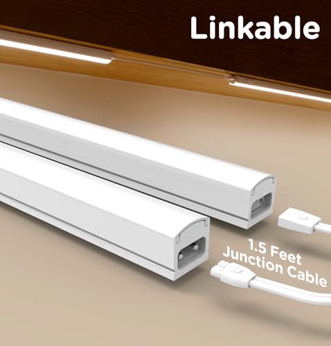 Under Cabinet Lighting Plug in, Dimmable 3CCT 3000/4000/5000K AC120V Super Bright Ultra Slim Linkable LED Counter Lights for Kitchen, Shelf, Closet, Cupboard, White 12 inch 1Pack - size: 12 Inch