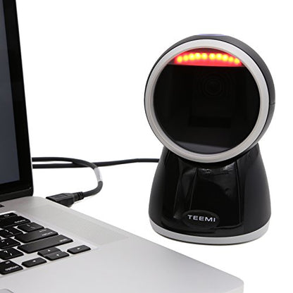 TEEMI USB 2D Barcode Scanner, Handsfree QR Reader, 1MP, TMSL-70