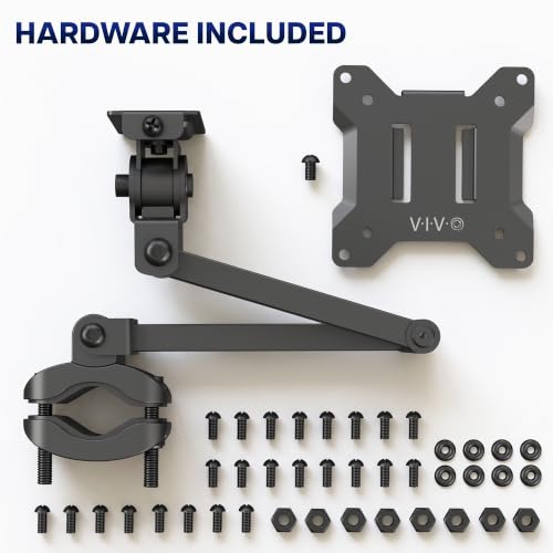 VIVO Black Pole Mount Monitor Arm - color: Black, size: 23 to 43" screens