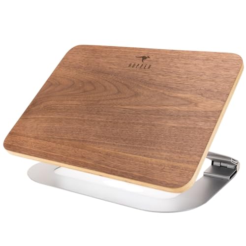 Under Desk Footrest for Active Sitting – Motion Rocking Foot Rest to Bounce & Fidget While You Work – Ergonomic Wooden Desk Foot Rest for Circulation & Focus – Hopper - color: Walnut