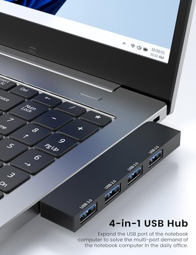 Networking Hub 2Pack, Fidioto 4 Port USBA Adapter(1 * 3.0 Port, 3 * 2.0 Ports), USB Hub for Laptop, iMac Pro, MacBook Air, Mac mini/Pro, Surface Pro, Notebook PC, Flash Drives and Mobile HDD Etc - color: 4in1- 2pcs Right-Black