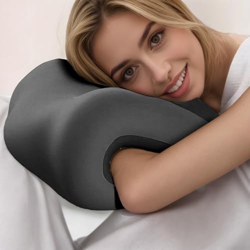 Office Chair Headrest Attachment, Ergonomic Memory Foam Concave Neck Support Pillow, Comfort Office Chair Headrest for Working, Car, Sofa, Plane, Travel