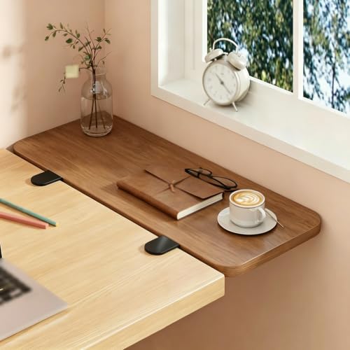 Desk Extender Tray,Computer Elbow Arm Support,Foldable Keyboard Tray,90° - color: Walnut, size: 70cm x 20cm