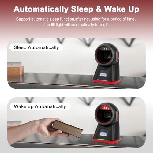 OBZ 2D Handsfree Barcode Scanner,Omnidirectional QR Code Reader,Wired USB Scanners for Computers,Automatic Sensing Desktop Scanner for Windows Mac Linux,Drop-Resistant for Retail Store POS - style: Hands-Free Scanner