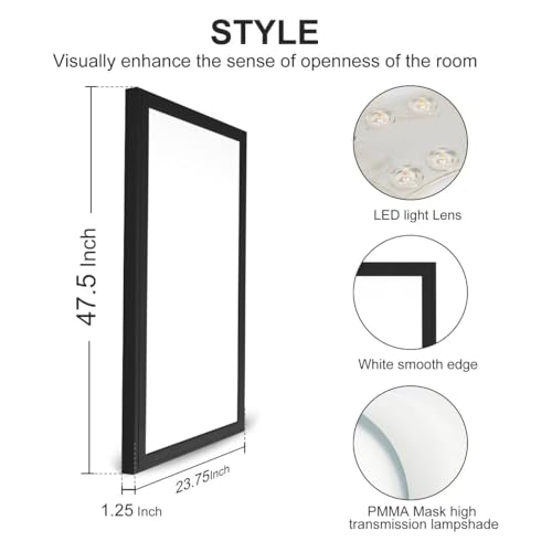 GT-Lite 2'x4'5500 Lumen LED Flat Panel,Flush Mount and Drop Ceiling - color: Black 1 Pack, size: 2x4 Feet
