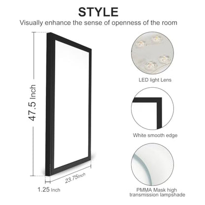 GT-Lite 2'x4'5500 Lumen LED Flat Panel,Flush Mount and Drop Ceiling - color: Black 1 Pack, size: 2x4 Feet