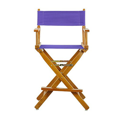 Casual Home 24" Director's Chair Honey Oak Frame-Purple Canvas - color: Honey Oak Frame/Purple Canvas, size: 24" - Counter Height, style: Honey Oak Frame