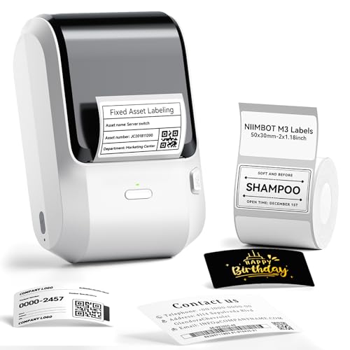 NIIMBOT M3 3 Inch Thermal Transfer Label Maker, Label No Fading 8-10 Years